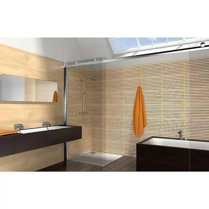 Wandfliese Spa Beige Base - 30 x 90 cm, Beige, Matt - Stimmungsaufnahme