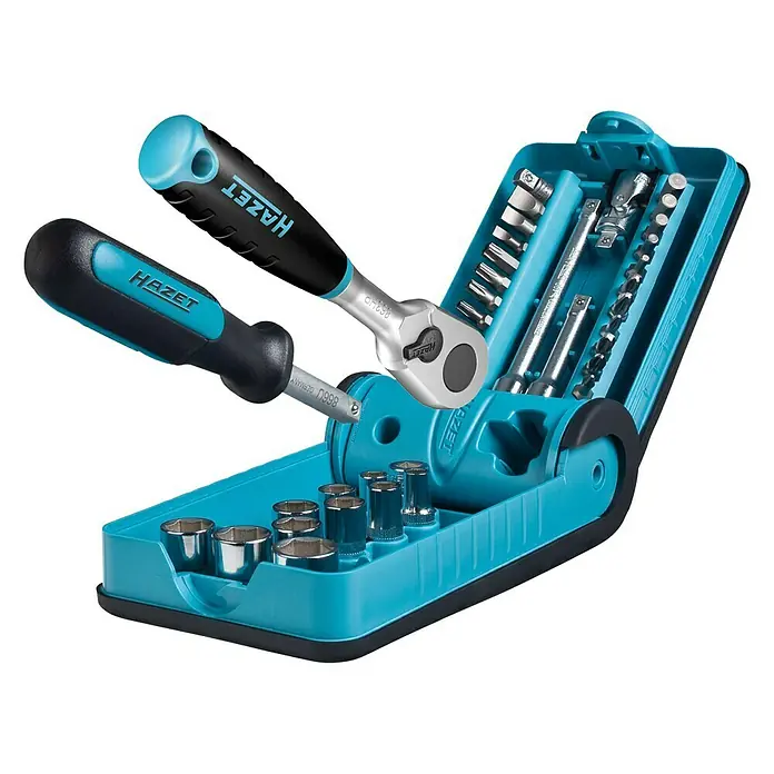 Hazet Steckschlüssel-Bit-Satz 856-1HP - ¼″, 38 -tlg. - Diagonale Ansicht