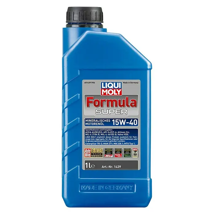Liqui Moly Motoröl Formula Super 15W-40 - 15W-40, A2, 1 l - Vorderansicht