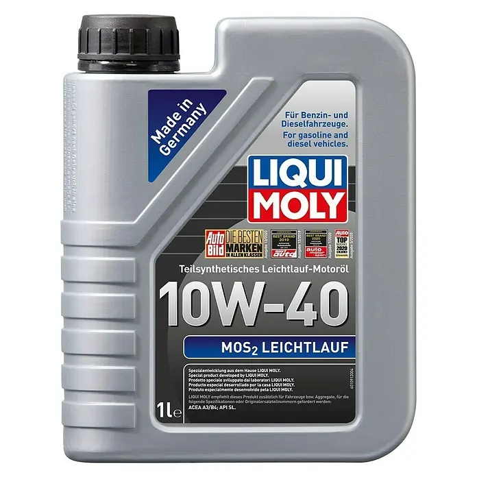 Liqui Moly Leichtlaufmotorenöl MoS2 10W-40 - 10W-40, A3, 1 l - Vorderansicht