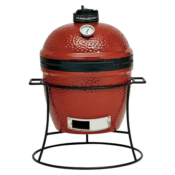 Kamado Joe Holzkohlegrill JOE JUNIOR - Rot, Hauptgrillfläche: Ø 34 cm - Vorderansicht