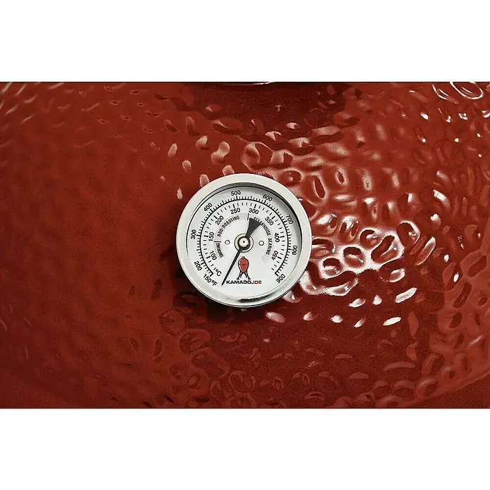 Kamado Joe Holzkohlegrill JOE JUNIOR - Rot, Hauptgrillfläche: Ø 34 cm - Detailaufnahme