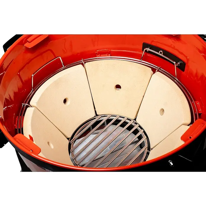 Kamado Joe Holzkohlegrill Kettle Joe - Rot, Hauptgrillfläche: Ø 55 cm - Detailaufnahme