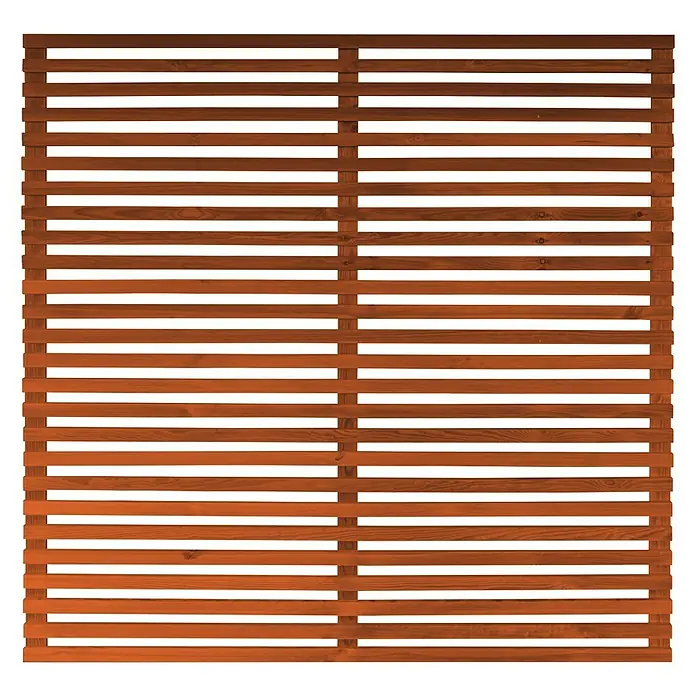 Forest-Style Sichtschutzzaun Horizon - 180 x 180 cm, Gerade, Teak - Vorderansicht