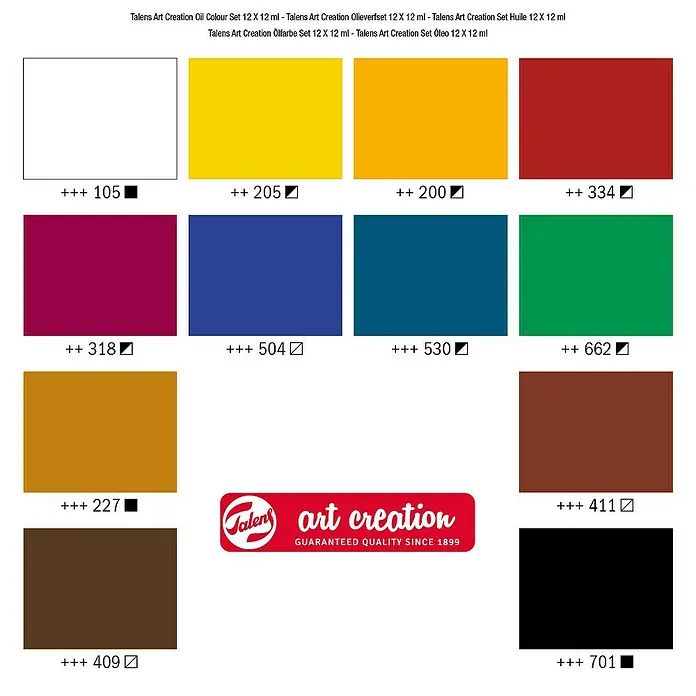 Talens Art Creation Set de pinturas al óleo - Multicolor, 12 ud. x 12 ml, Tubo