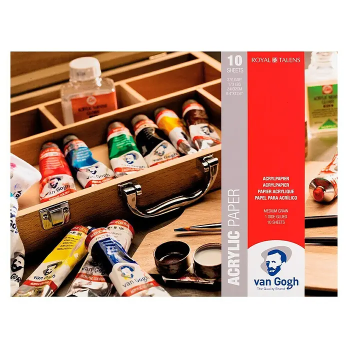 Talens Van Gogh Bloc de papel para pintura acrílica - 32 x 24 cm, 10 ud., Gramaje: 370 g/m² - Vista frontal