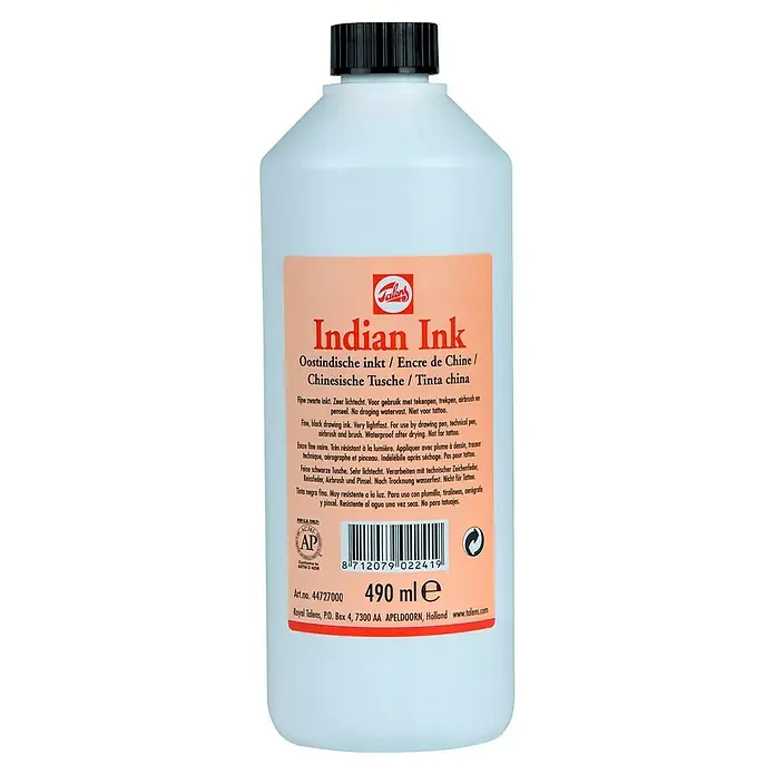 Talens Tinta para caligrafía - 490 ml, Negro - Vista trasera