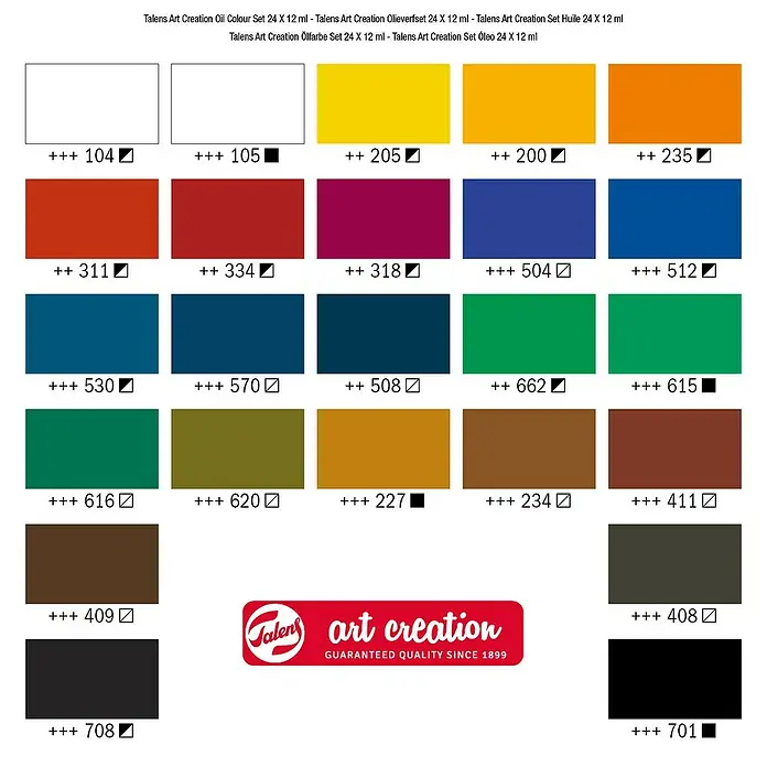 Talens Art Creation Set de pinturas al óleo - Multicolor, 24 ud. x 12 ml, Tubo