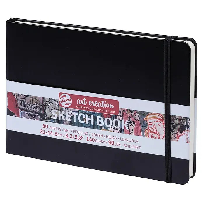 Talens Art Creation Bloc para esbozos Sketch Book - 21 x 14,8 cm, Número de hojas: 80 ud. - Vista angular