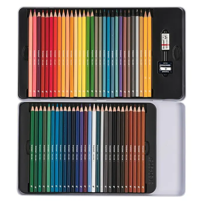 Talens Bruynzeel Set de lápices de dibujo caja metálica - 60 ud., Multicolor - Vista descendente
