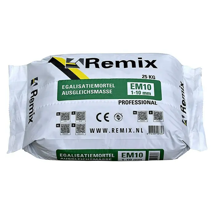 Remix Egalisatiemortel EM 10 - 25 kg - Diagonaal zicht