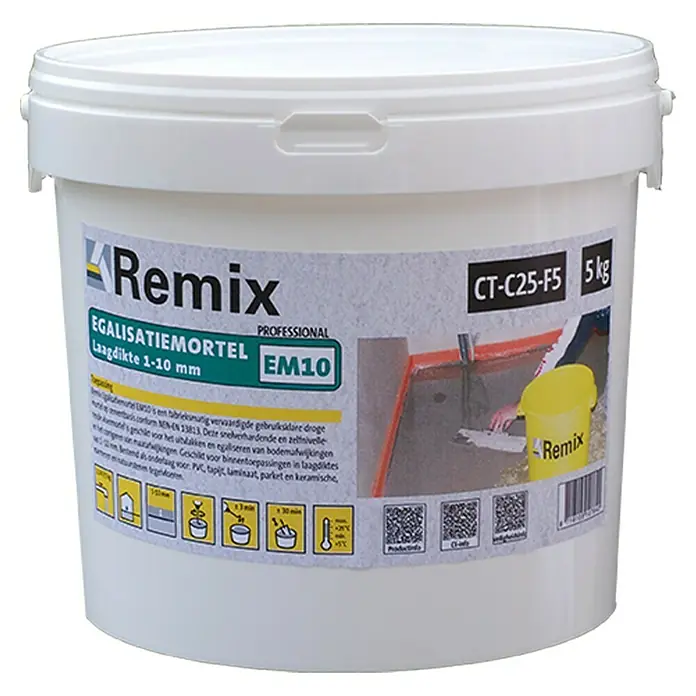 Remix Egalisatiemortel EM 10 Emmer - 5 kg - Vooraanzicht