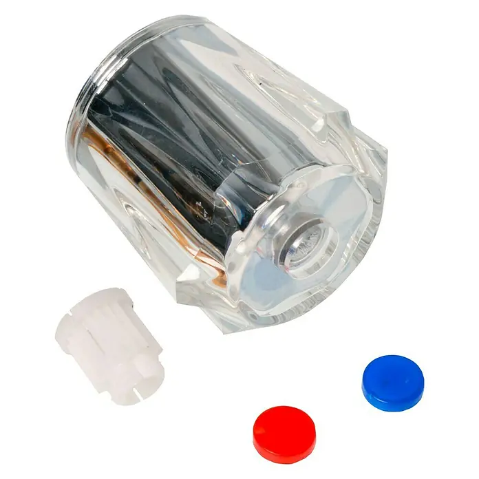 Oberteil Brillant 2 - ½″, Chrom, Blau, Rot, Acryl - Diagonale Ansicht
