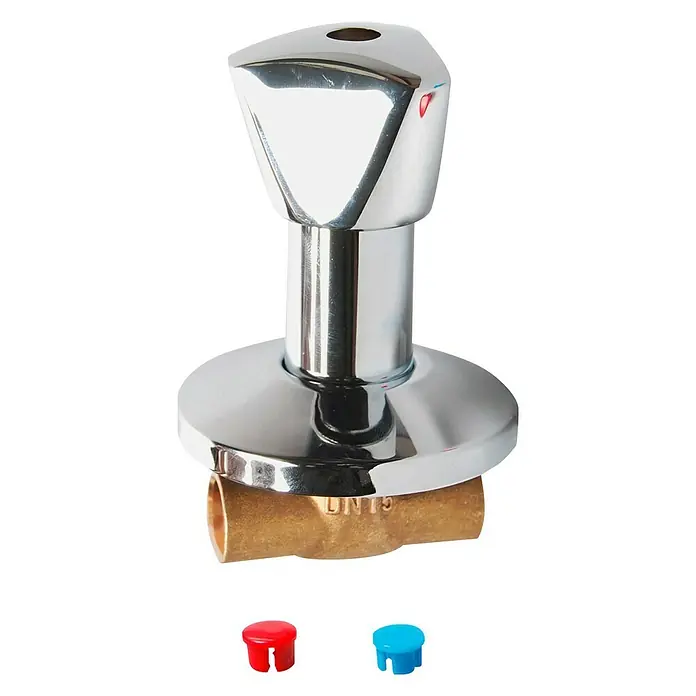 Unterputzventil-Unterteil - Durchmesser: 22 mm, Messing - Vorderansicht