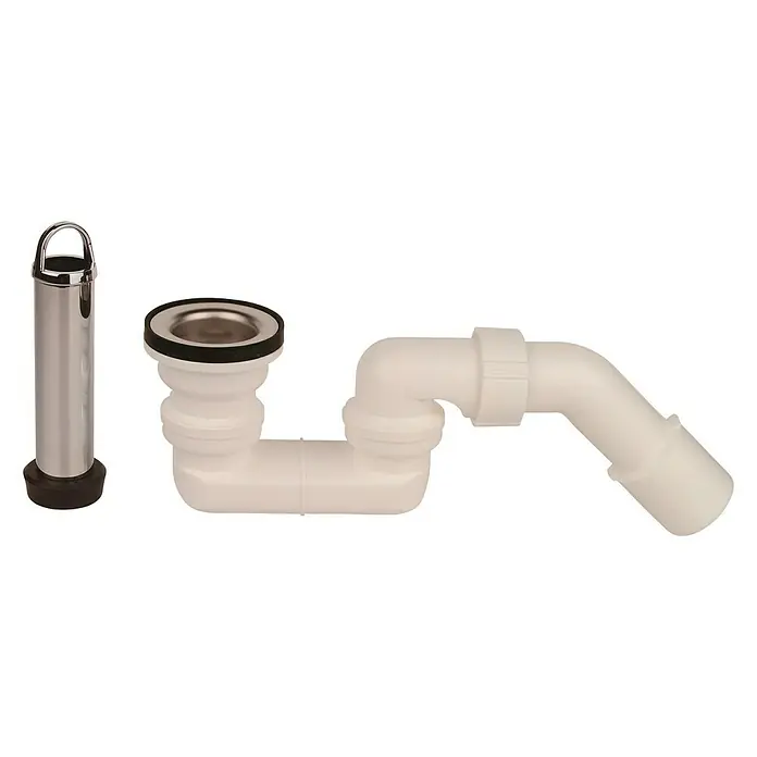 Standrohrventil Mit Siphon - 1½″, Kunststoff, Einsatzbereich: Dusche - Linke Seitenansicht