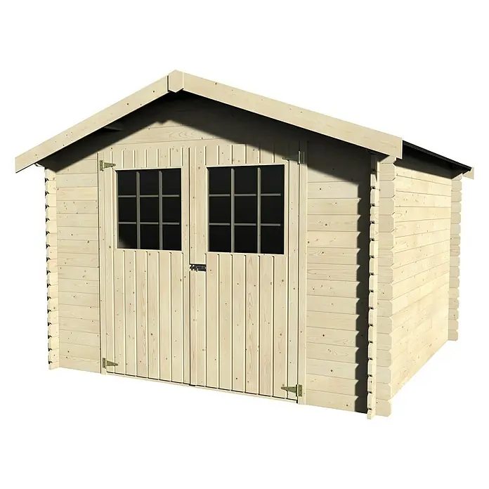 Décor et Jardin Caseta de madera Flodovark - L x An: 317 x 313 cm, Espesor de pared: 28 mm, Blanco - Vista frontal