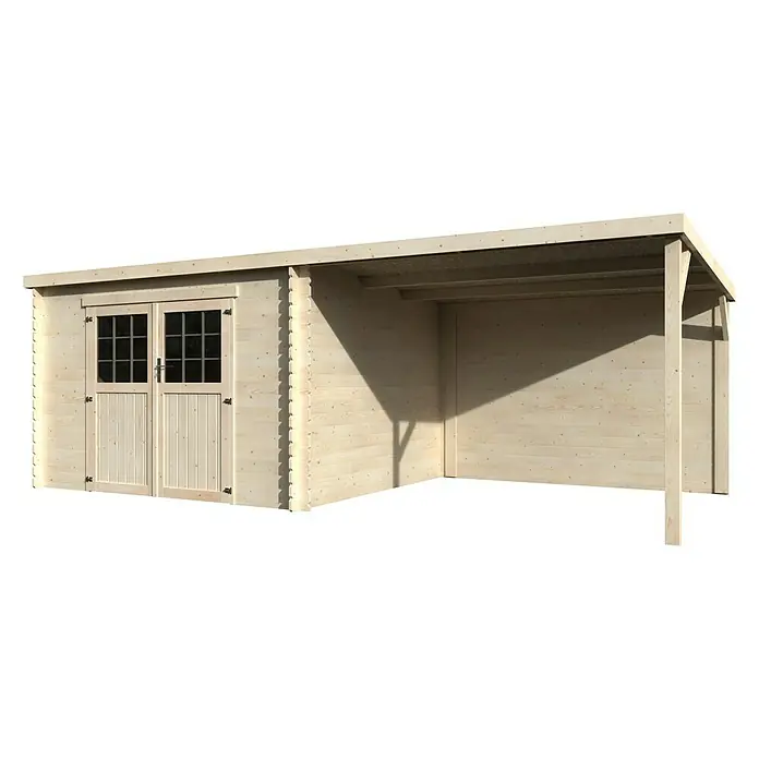 Décor et Jardin Caseta de madera Eden N1 - L x An: 610 x 301 cm, Espesor de pared: 28 mm, Blanco - Vista angular
