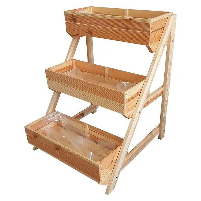 Promadino Pflanzkasten - Braun, Holz - Diagonale Ansicht