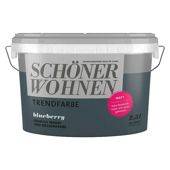Unutarnja disperzijska boja SCHÖNER WOHNEN Trend - Blueberry, 2,5 l - Pogled sprijeda