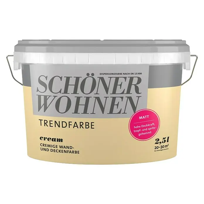Unutarnja disperzijska boja SCHÖNER WOHNEN Trend - Krem boje, 2,5 l - Pogled sprijeda
