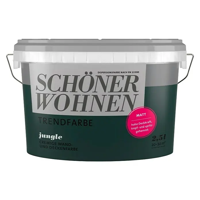 Unutarnja disperzijska boja SCHÖNER WOHNEN Trend - Jungle Green, 2,5 l - Pogled sprijeda