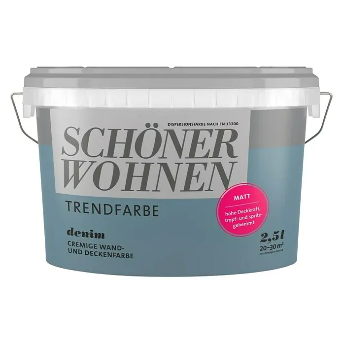 Unutarnja disperzijska boja SCHÖNER WOHNEN Trend - Denim, 2,5 l - Pogled sprijeda