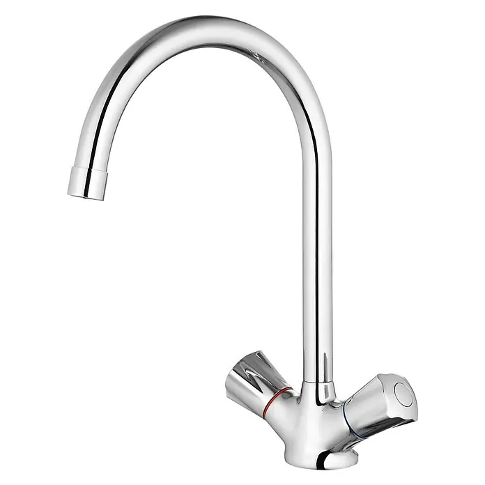 Camargue Spültischarmatur Classic - Niederdruck, Chrom - Diagonale Ansicht