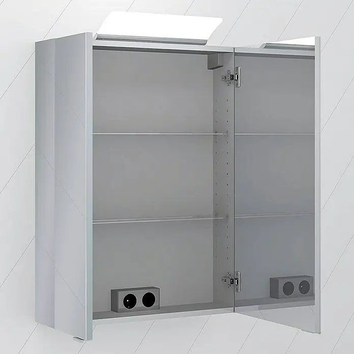 Riva LED-Spiegelschrank Reflex - B x H: 70 x 80 cm, Mit Beleuchtung, Spanplatte, Farblos - Anwendungsbeispiel