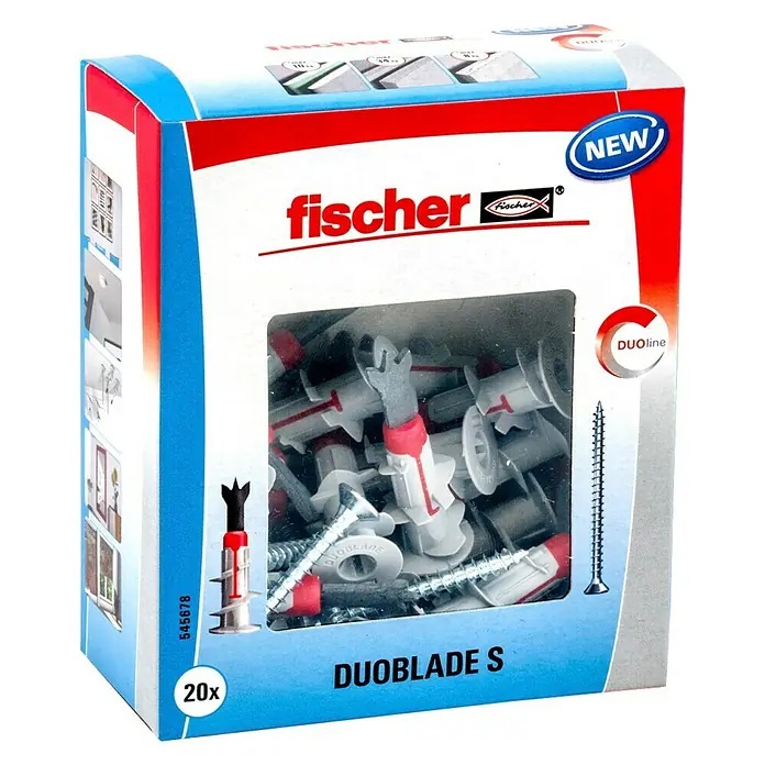 Fischer Duoblade Taco para cartón yeso S LD - 20 uds., Longitud taco: 44 mm - Vista angular