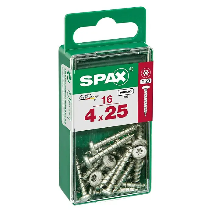 Spax Félköríves csavar - Galvanizált, 16 db., TX TORX meghajtókhoz - Elülső nézet