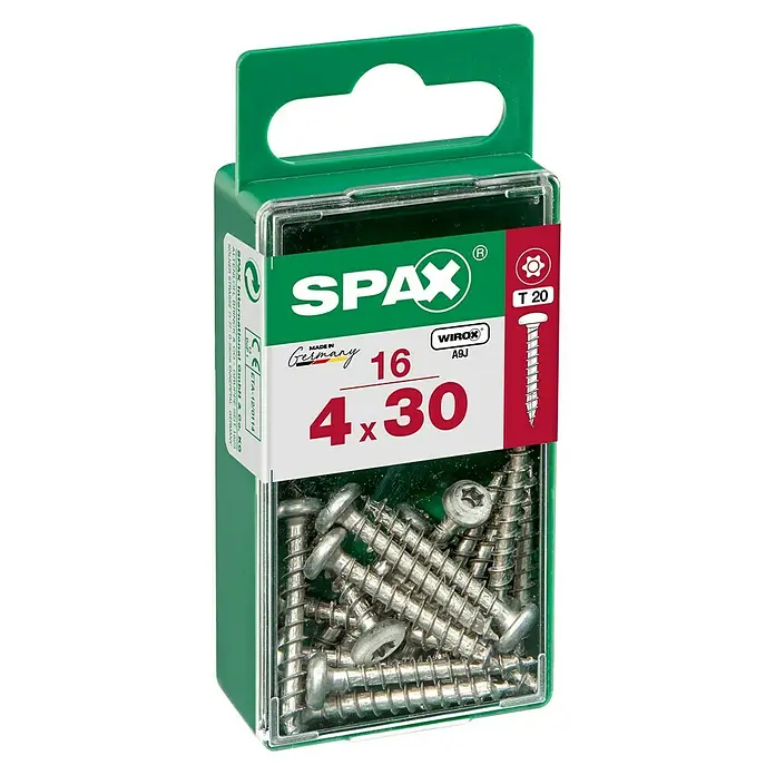 Spax Félköríves csavar - Galvanizált, 16 db., TX TORX meghajtókhoz - Elülső nézet