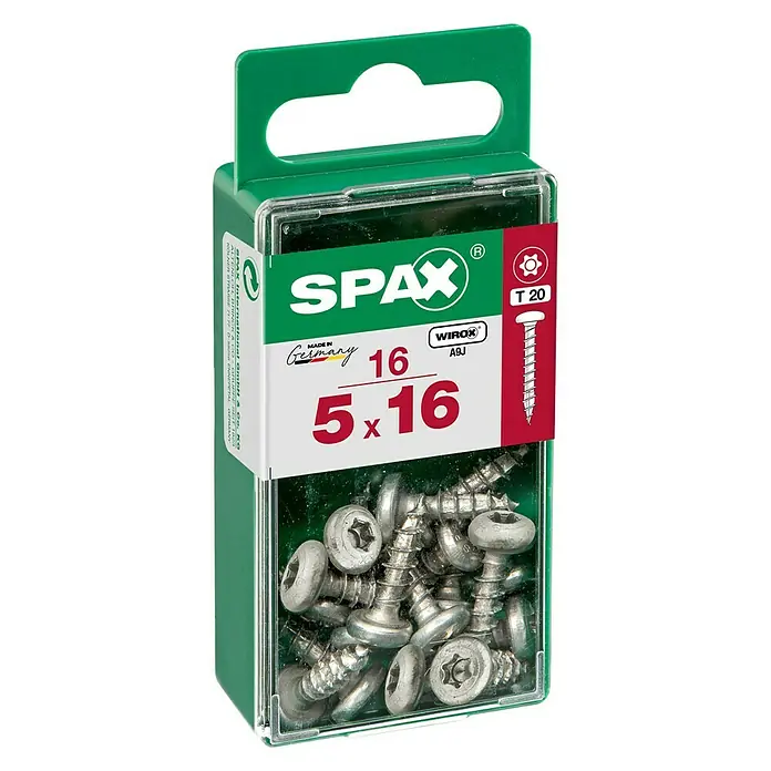 Spax Félköríves csavar - Galvanizált, 16 db., TX TORX meghajtókhoz - Elülső nézet