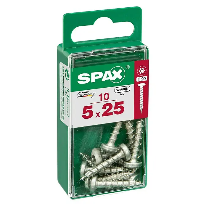 Spax Félköríves csavar - Galvanizált, 10 db., TX TORX meghajtókhoz - Elülső nézet