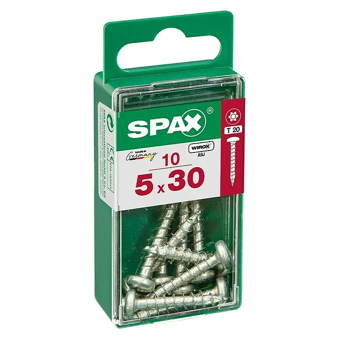 Spax Félköríves csavar - Galvanizált, 10 db., TX TORX meghajtókhoz - Elülső nézet