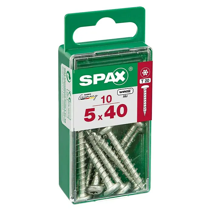 Spax Félköríves csavar - Galvanizált, 10 db., TX TORX meghajtókhoz - Elülső nézet