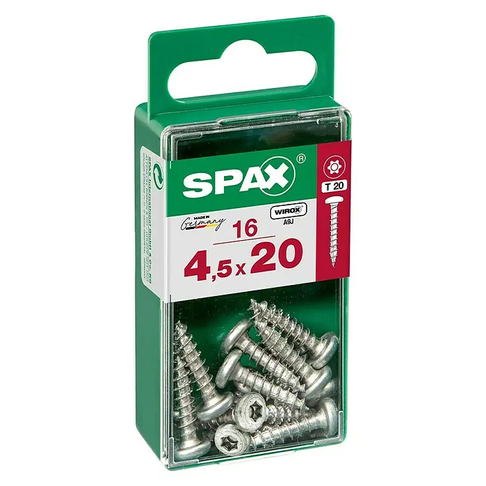 Spax Félköríves csavar - Galvanizált, 16 db., TX TORX meghajtókhoz - Elülső nézet