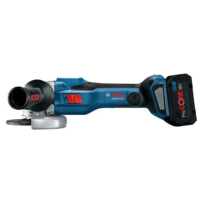 Bosch Professional Biturbo Akku-Winkelschleifer 18V-15 SC - 18 V, Ohne Akku, Durchmesser Scheibe: 125 mm - Linke Seitenansicht