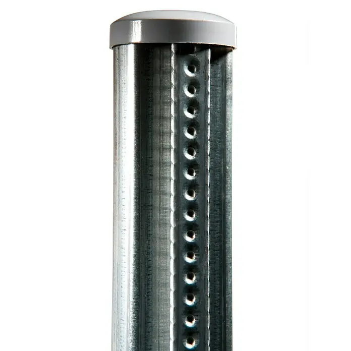 Poste para cercado Quick Fix - Altura: 180 cm, Diámetro: 48 mm, Efecto aluminio, Acero - Primer plano