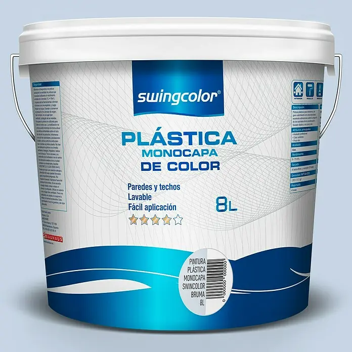 swingcolor Pintura para paredes - Gris Bruma, 8 l, Mate - Vista frontal