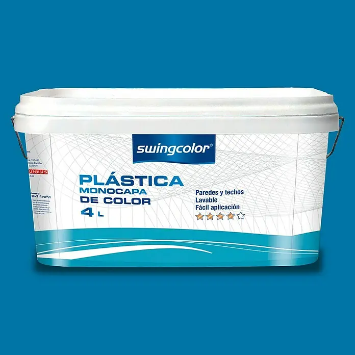swingcolor Pintura para paredes - Azul Capri, 4 l, Mate - Vista frontal