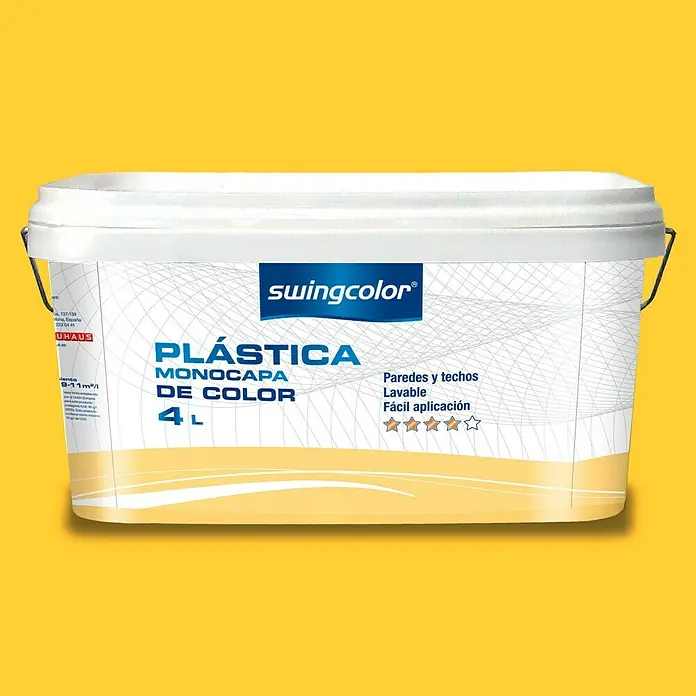 swingcolor Pintura para paredes - Amarillo Lumino, 4 l, Mate - Vista frontal