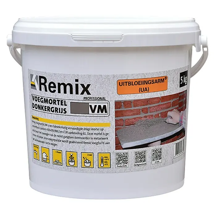 Remix Voegmortel UA donkergrijs - 5 kg, Donkergrijs - Vooraanzicht
