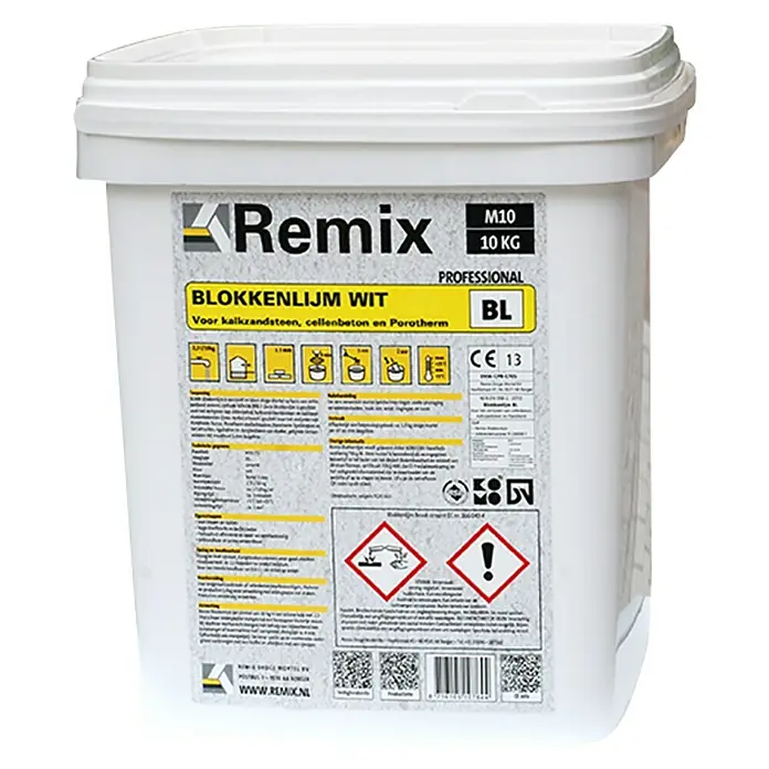 Remix Lijmmortel Blokkenlijm Wit Allround - 10 kg - Vooraanzicht