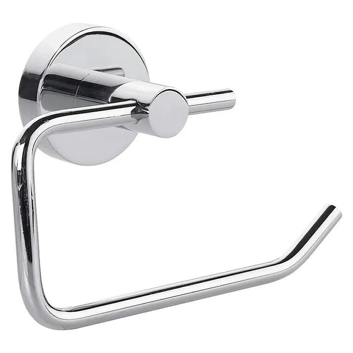 Tesa Smooz Toilettenpapierhalter - Ohne Deckel, Chrom, Glänzend - Diagonale Ansicht