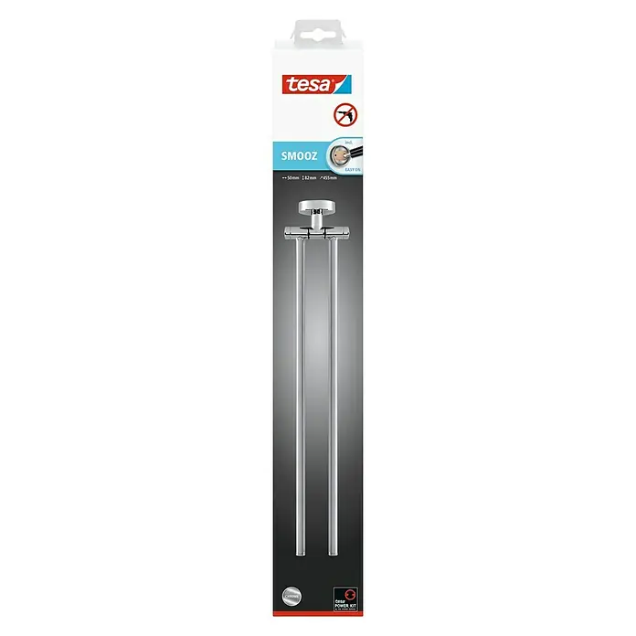 Tesa Smooz Handtuchhalter - 2-armig, Chrom, Glänzend - Vorderansicht