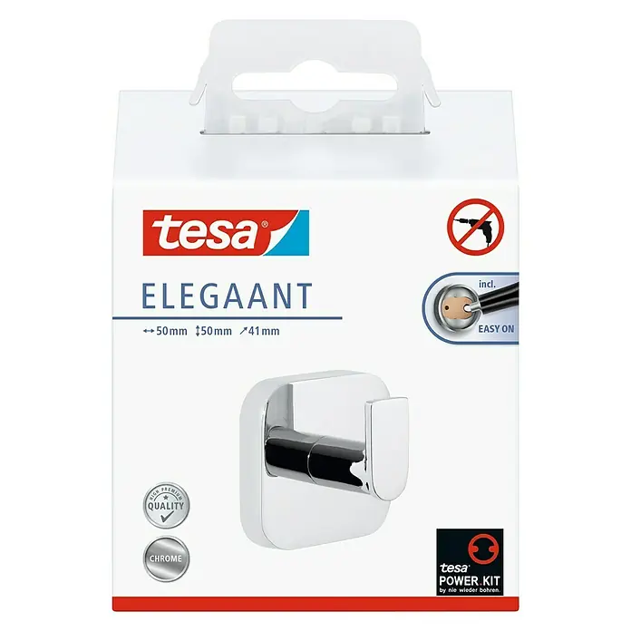 Tesa Elegaant Handtuchhaken - Chrom, Glänzend - Vorderansicht