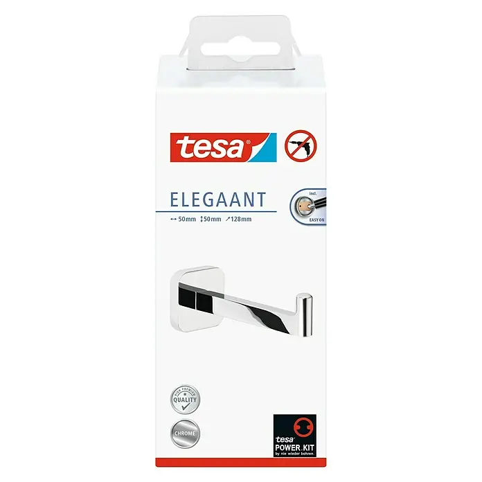 Tesa Elegaant Ersatzpapierrollenhalter - Länge: 5 cm, Befestigung: Kleben - Vorderansicht