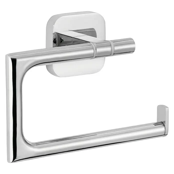 Tesa Elegaant Toilettenpapierhalter - Ohne Deckel, Chrom, Glänzend - Diagonale Ansicht