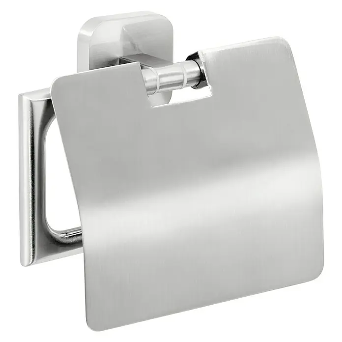 Tesa Esteetic Toilettenpapierhalter - Mit Deckel, Edelstahl, Verchromt - Diagonale Ansicht