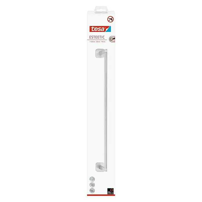Tesa Esteetic Handtuchstange - Breite: 63 cm, Edelstahl, Glänzend - Vorderansicht